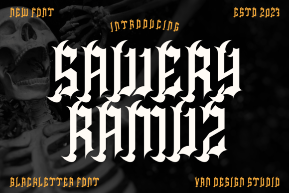 Sawery Ramuz Font: Bold Blackletter for Editorial Design